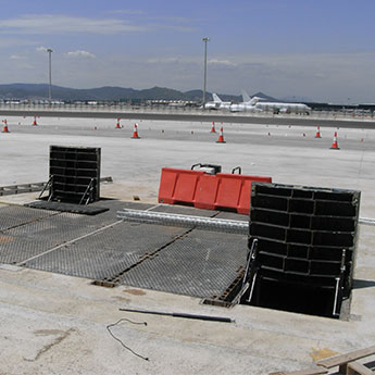 ERMATIC custom modular vault cover installed at airport