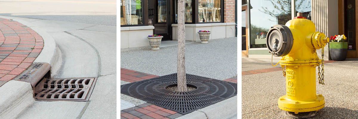Downtown Project Incorporates New Tree Grates, Curb Inlets, Fire Hydrants, ...