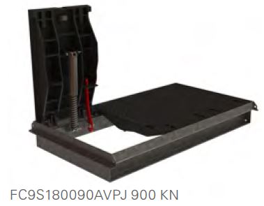 F900 Hinged and assisted ductile iron cover and galvanised steel frame