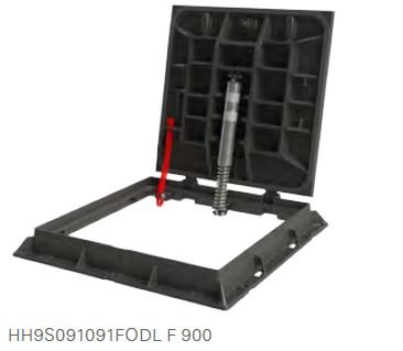 F900 Hinged and assisted ductile iron covers and frame