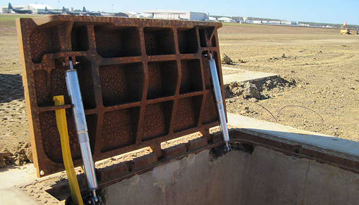 EJ ductile iron hatch installed at airport