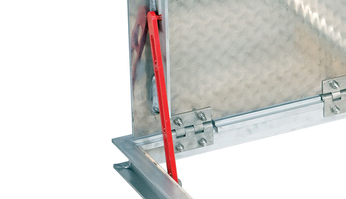aluminum access hatch self engaging safety bar