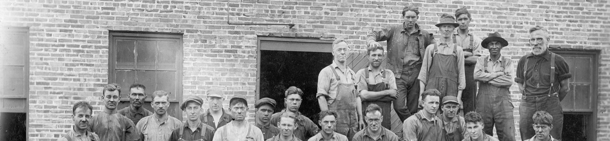 Crew of East Jordan Iron Works employees circa 1923 with William E Malpass